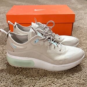 Nike Women's Cream and Light Blue Sneakers